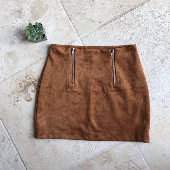 Forever 21 Dresses & Skirts - Forever 21 Faux Suede Tan Mini Skirt!